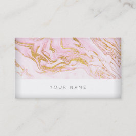 Rosa Guld White Marble Vip Affärskort Visitkort