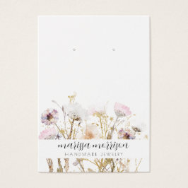 Rosa Guld Wildblomman Botanical Earring Visning Visitkort