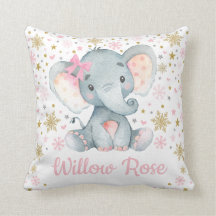 Rosa Guld Winter Elephant Snowflake Monogram