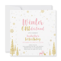 Rosa & Guld Winter Onederland 1:a födelsedag