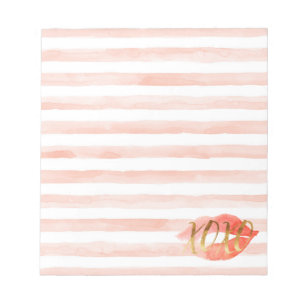 Rosa Guld XOXO Watercolor Kiss Anteckningsblock