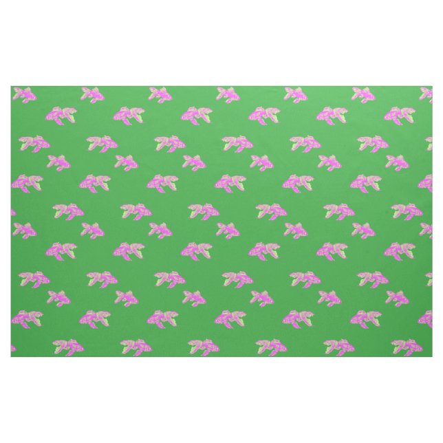 rosa guldfisk mönster tyg (Fat Quarter)