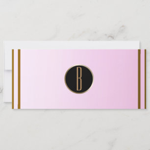 Rosa guldglänsande glamourös monogrampresentcertif