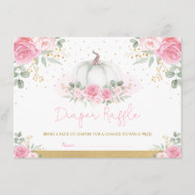 Rosa guldrosor Pumpa Baby Shower Blöjlotteri