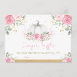 Rosa guldrosor Pumpa Baby Shower Blöjlotteri Tilläggskort