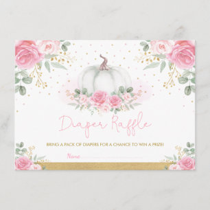 Rosa guldrosor Pumpa Baby Shower Blöjlotteri Tilläggskort