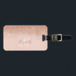 Rosa Guldtonad Glitter Monogram Resväska Bagagebricka<br><div class="desc">Denna design kan anpassas i det tillgängliga området genom att byta foto och/eller text. Eller så kan den anpassas ytterligare genom att klicka på "Anpassa denna mall" och sedan välja alternativet "Klicka för att anpassa ytterligare" och ta bort eller ändra bakgrundsfärgen, lägga till text, ändra textens färg eller stil, eller...</div>