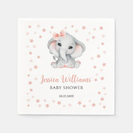 Rosa gullig Pappersservett av elefantbabydusch