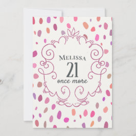 Rosa gulligt över backemilstolpefödelsedagen inbjudningar