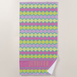 Rosa Gult Aqua Geometric Mönster Personlig