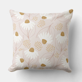 Rosa Gult Blommigt Daisy Vår Kudde