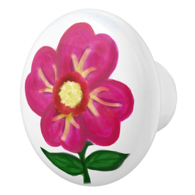 Rosa Gult Blommotiv Knopp (Höger)