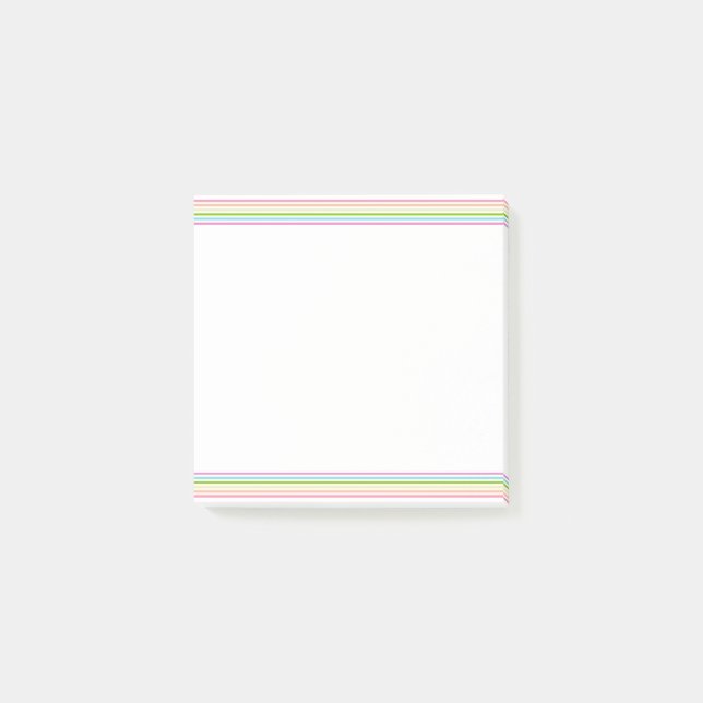 Rosa Gult Blue Lila Grönt Stripe-Trendig Post-it Block (Framsida)