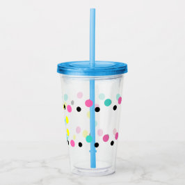 Rosa Gult Blue Polka dots Take Away Mugg