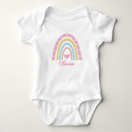 Rosa Gult Boho Regnbåge Personlig Flicka T Shirt
