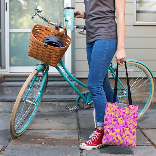 Rosa Gult Camouflage Camo Mönster Tygkasse (Skapare uppladdad)