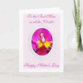 Rosa Gult Cattleya Mors dag Card Kort