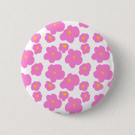 Rosa gult daisy blomma modern elegant mönster knapp