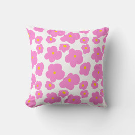 Rosa gult daisy blomma modern elegant mönster kudde