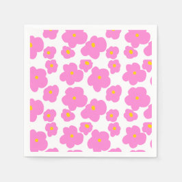 Rosa gult daisy blomma modern elegant mönster pappersservett