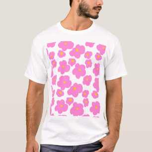 Rosa gult daisy blomma modern elegant mönster t shirt