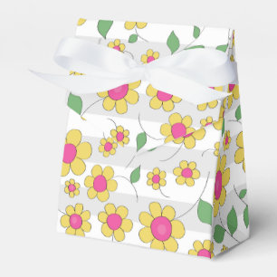 Rosa gult daisy Blommor i vår-barndockor Presentaskar
