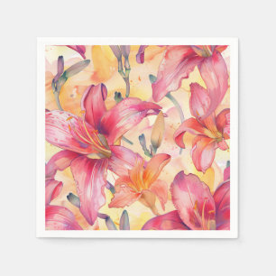 Rosa Gult Daylilies Pappersservett