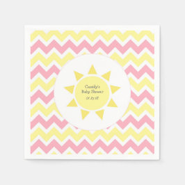 Rosa Gult Du är mitt temaparty i solskenet Pappersservett