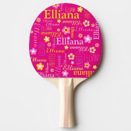 Rosa gult Flickor namn Elliana namn Pingisracket