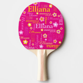 Rosa gult Flickor namn Elliana namn Pingisracket