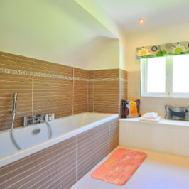 Rosa gult för vattenfärgen mönster  orange badrumsmatta