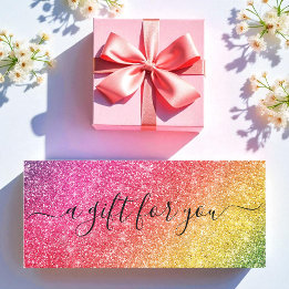 Rosa Gult Glitter Business Gift Certificate