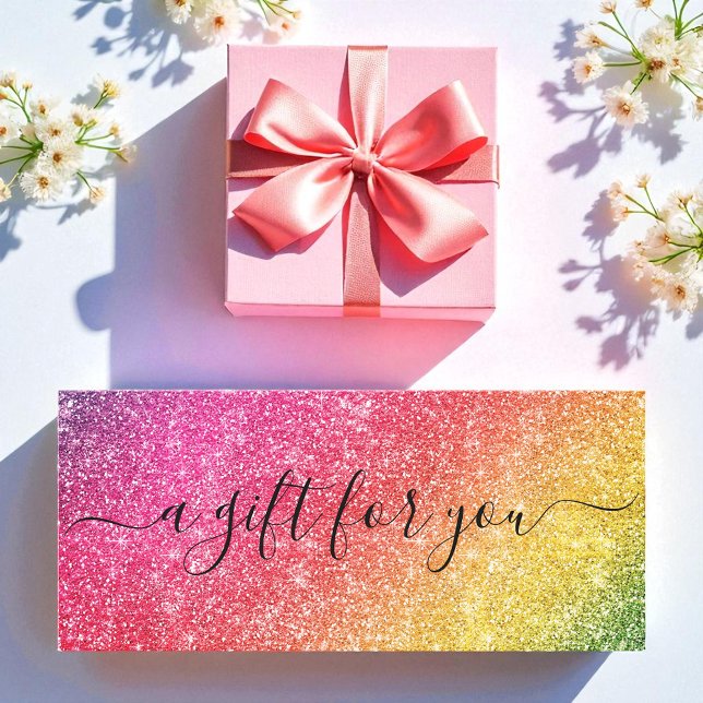 Rosa Gult Glitter Business Gift Certificate (Skapare uppladdad)