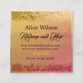 Rosa Gult Gradient Guld Glitter Glamous Salon Tidsbeställning Kort