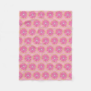 Rosa Gult Grapefruit Citrus Fruit Foodie Segce Fleecefilt