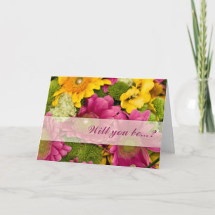Rosa gult & grönt Gerbera är mitt bridesmedalkort Inbjudan