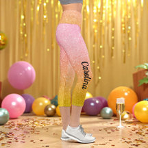Rosa Gult Guld Glitter Ombre Gnistra