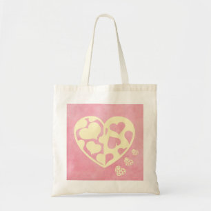 Rosa Gult Heart Bröllop Tygkasse