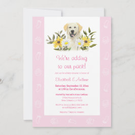 Rosa Gult Labrador Hund Baby Shower-inbjudan Inbjudningar