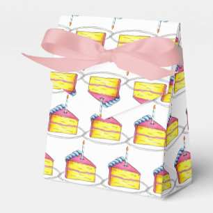 Rosa Gult Lagrar Grattis på födelsedagen Cake Segc Presentaskar