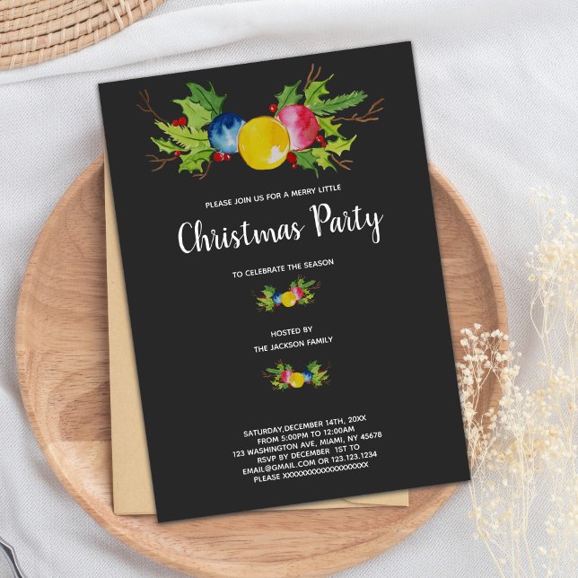 Rosa Gult - lätt julinbjudan Inbjudningar (Pink Yellow Light Christmas Invitations)