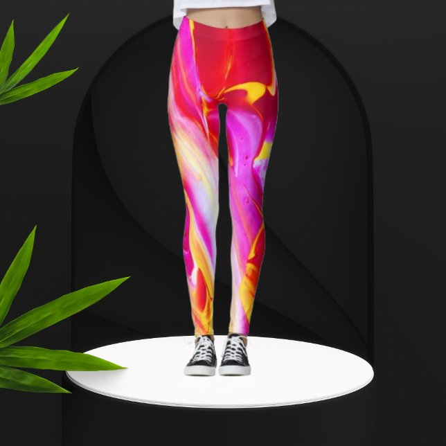 Rosa Gult Leggings Fet Vibrant Snyggt Comfort (Skapare uppladdad)