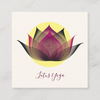 Rosa Gult Lotus Flower Art Elegant Unique Yoga Fyrkantigt Visitkort