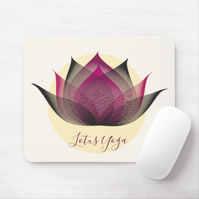 Rosa Gult Lotus Flower Art Elegant Unique Yoga Musmatta (Med mus)