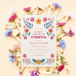 Rosa Gult Mexican Fiesta Baby Shower Inbjudningar