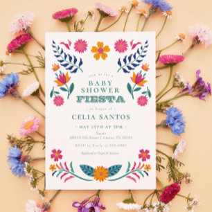 Rosa Gult Mexican Fiesta Baby Shower Inbjudningar