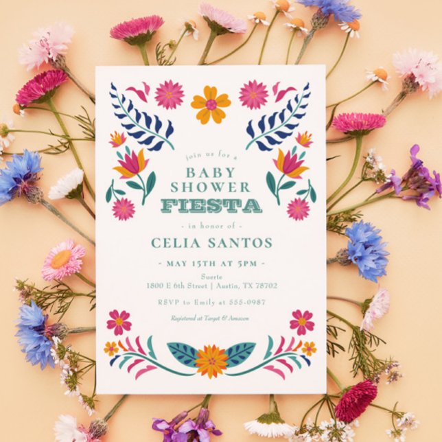 Rosa Gult Mexican Fiesta Baby Shower Inbjudningar (Skapare uppladdad)