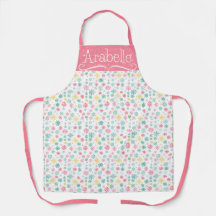 Rosa Gult Mint Snowflake Mönster Apron