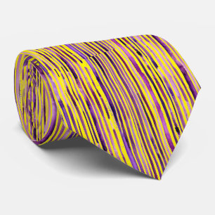 Rosa Gult Neon Abstrakt Violett Lila Konstnärlig P Slips