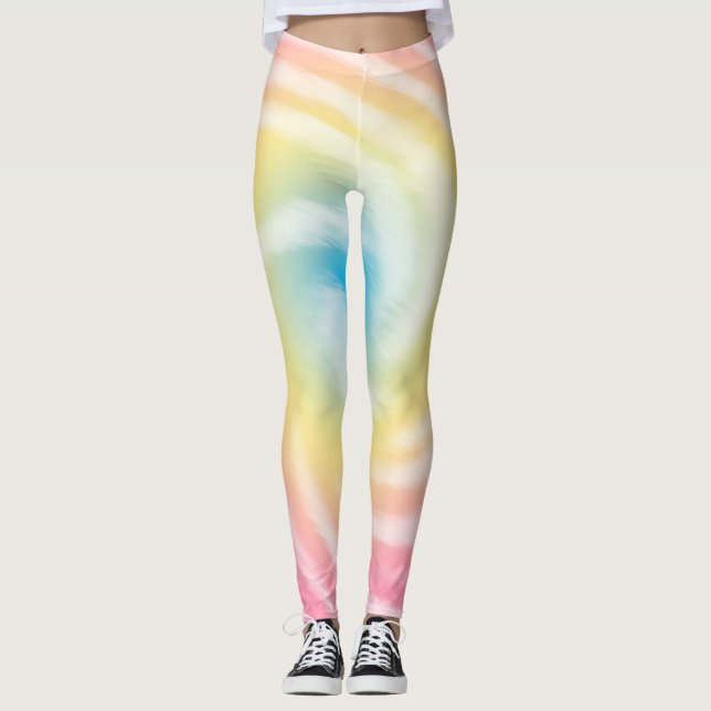 Rosa Gult och blåfärgning Leggings (Framsida)